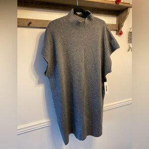 NWT 💝 DKNY Mock Turtleneck Sweater Dress Cap Sleeves Short Sz XL $129